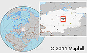 Gray Location Map of Mytischinskiy, highlighted grandparent region