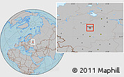 Gray Location Map of Mytischinskiy, hill shading