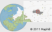 Savanna Style Location Map of Mytischinskiy, highlighted country, highlighted parent region