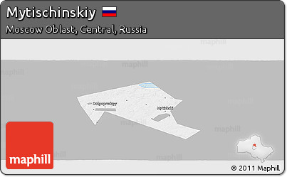 Gray Panoramic Map of Mytischinskiy, single color outside