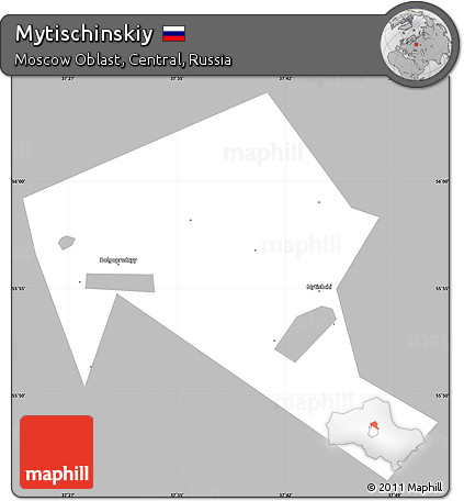 Gray Simple Map of Mytischinskiy, single color outside