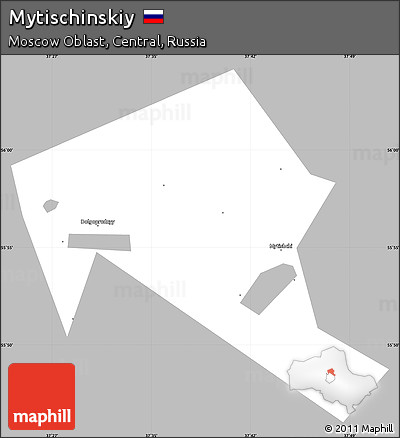 Gray Simple Map of Mytischinskiy, single color outside