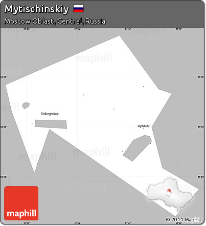 Gray Simple Map of Mytischinskiy, single color outside