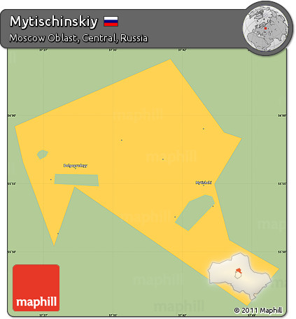Savanna Style Simple Map of Mytischinskiy, single color outside