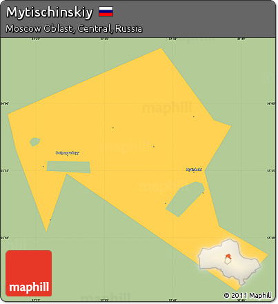 Savanna Style Simple Map of Mytischinskiy, single color outside