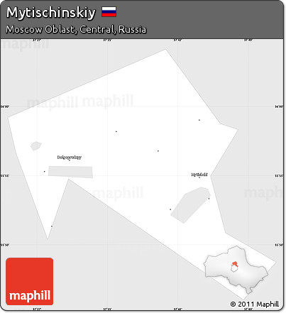 Silver Style Simple Map of Mytischinskiy, single color outside