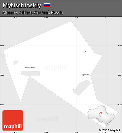 Silver Style Simple Map of Mytischinskiy, single color outside
