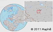 Gray Location Map of Naro-Fominsk