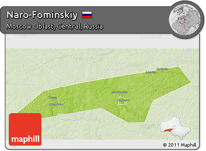 Physical 3D Map of Naro-Fominskiy, lighten
