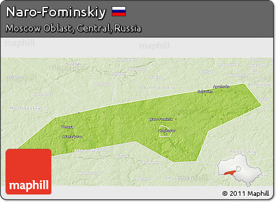 Physical 3D Map of Naro-Fominskiy, lighten