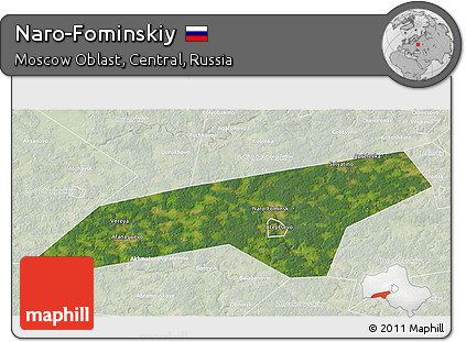 Satellite 3D Map of Naro-Fominskiy, lighten