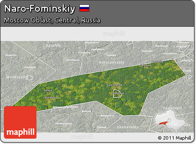 Satellite 3D Map of Naro-Fominskiy, lighten, semi-desaturated