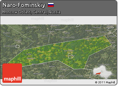 Satellite 3D Map of Naro-Fominskiy, semi-desaturated