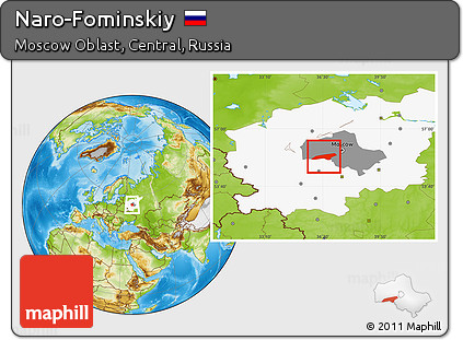 Physical Location Map of Naro-Fominskiy, highlighted parent region, highlighted grandparent region