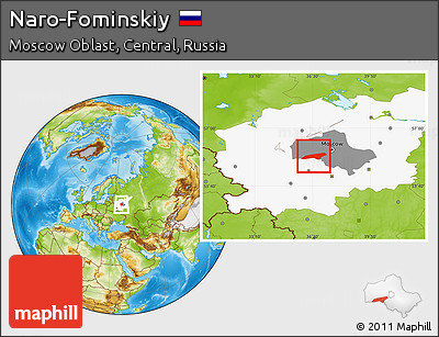 Physical Location Map of Naro-Fominskiy, highlighted parent region, highlighted grandparent region