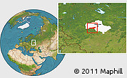 Satellite Location Map of Naro-Fominskiy, highlighted parent region