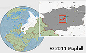 Savanna Style Location Map of Naro-Fominskiy, highlighted country, highlighted grandparent region, hill shading