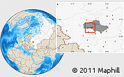 Shaded Relief Location Map of Naro-Fominskiy, highlighted country, highlighted parent region