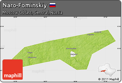Physical Map of Naro-Fominskiy, single color outside