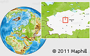 Physical Location Map of Volokolamsk, highlighted grandparent region