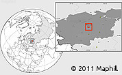 Blank Location Map of Moscow, highlighted country, highlighted parent region