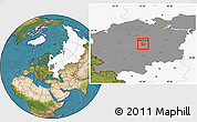Satellite Location Map of Moscow, highlighted country, highlighted parent region