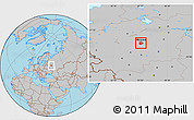 Gray Location Map of Moscow