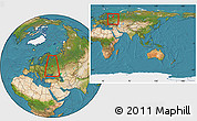 Satellite Location Map of Moscow, within the entire country