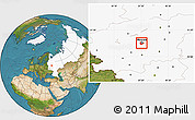 Satellite Location Map of Moscow, highlighted country, highlighted parent region