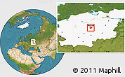 Satellite Location Map of Moscow, highlighted grandparent region