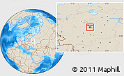 Shaded Relief Location Map of Moscow