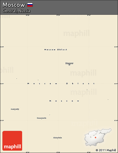 Classic Style Simple Map of Moscow, single color outside