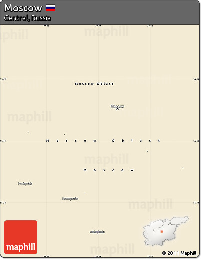 Classic Style Simple Map of Moscow, single color outside