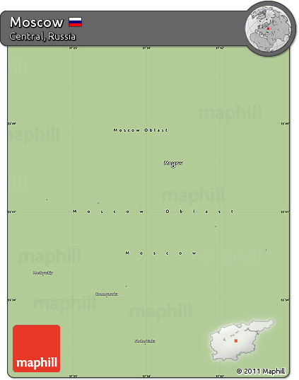 Savanna Style Simple Map of Moscow, single color outside