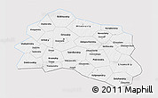Silver Style 3D Map of Oryol Oblast, single color outside