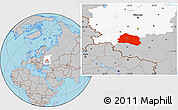 Gray Location Map of Oryol Oblast, highlighted parent region