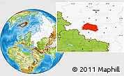 Physical Location Map of Oryol Oblast, highlighted country