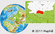 Physical Location Map of Oryol Oblast, highlighted parent region