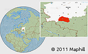 Savanna Style Location Map of Oryol Oblast, highlighted parent region, hill shading