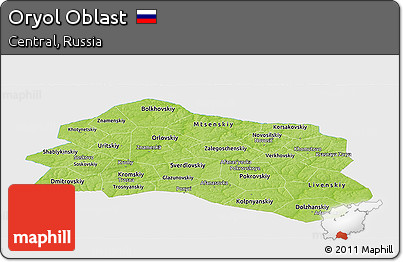 Physical Panoramic Map of Oryol Oblast, single color outside