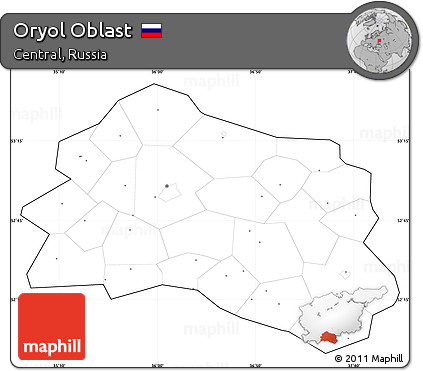 Blank Simple Map of Oryol Oblast, cropped outside, no labels