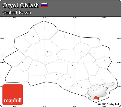 Blank Simple Map of Oryol Oblast, cropped outside, no labels