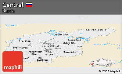 Classic Style Panoramic Map of Central, single color outside