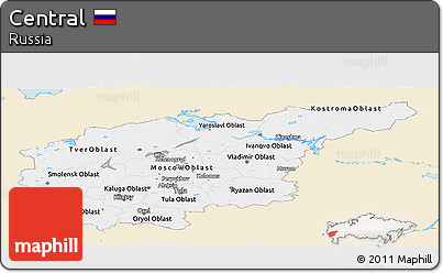 Classic Style Panoramic Map of Central, single color outside