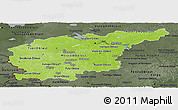 Physical Panoramic Map of Central, darken, semi-desaturated