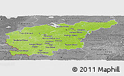 Physical Panoramic Map of Central, desaturated