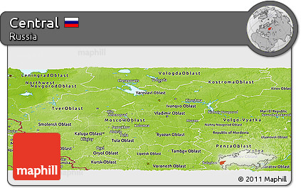 Physical Panoramic Map of Central