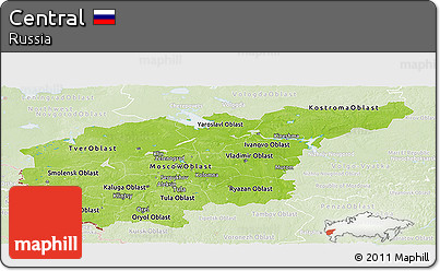 Physical Panoramic Map of Central, lighten