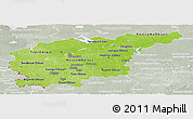 Physical Panoramic Map of Central, lighten, semi-desaturated