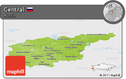 Physical Panoramic Map of Central, single color outside